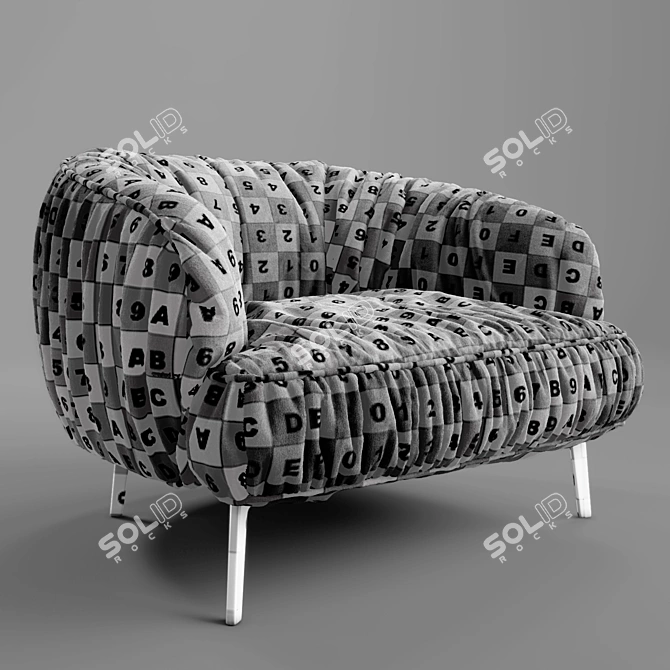 Italian Luxury: Borzalino Sigmund Armchair 3D model image 5