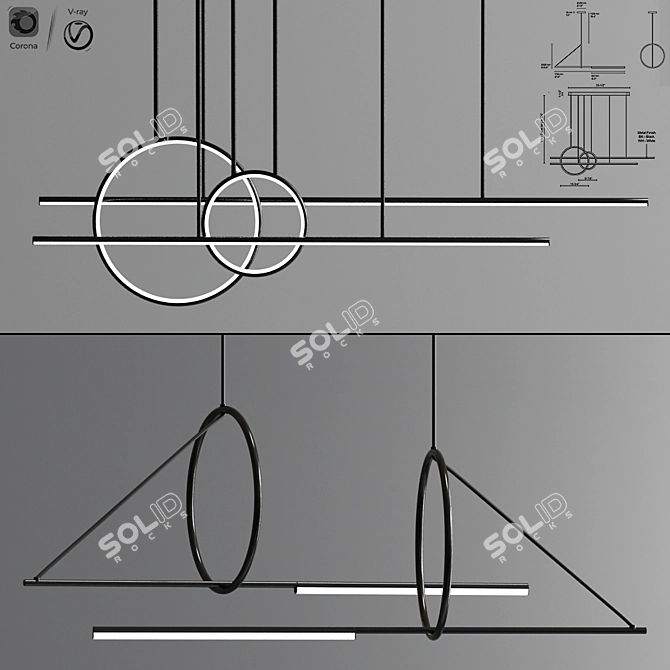 Chute Calypso Pendant Light 3D model image 1