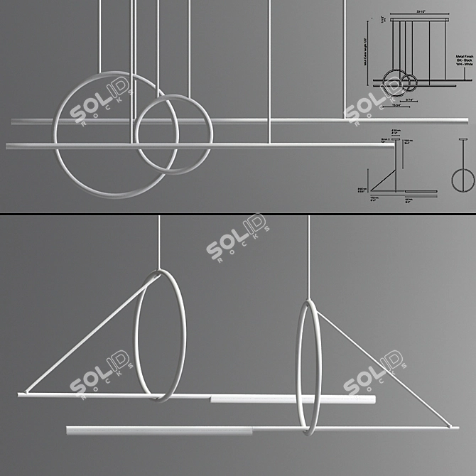 Chute Calypso Pendant Light 3D model image 2