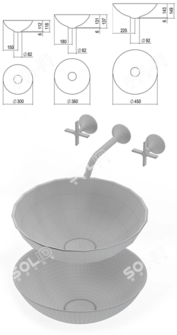 Sleek Alape Aqua Washbasin 3D model image 3