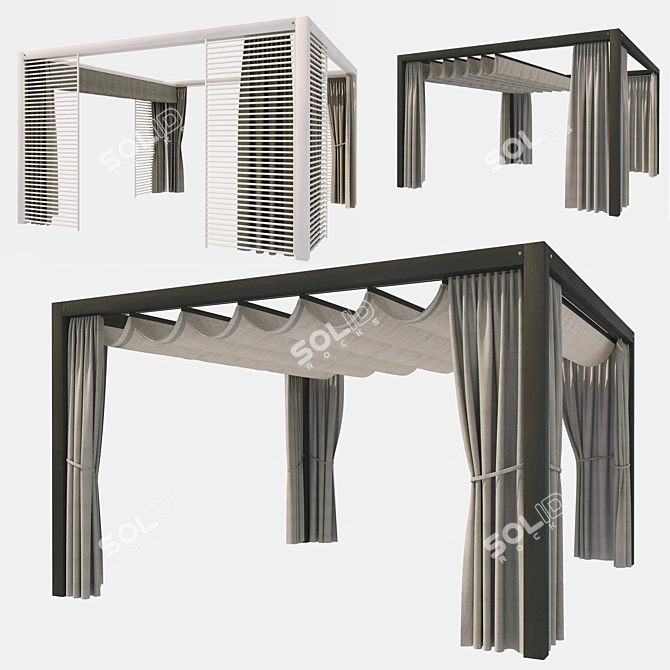 Stylish Aluminum Garden Gazebo - Unosider Mood Ype 3D model image 1