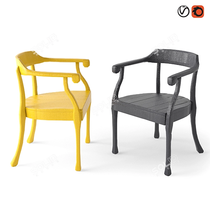 Elegant Muuto Raw Chair - Scandinavian Design 3D model image 1