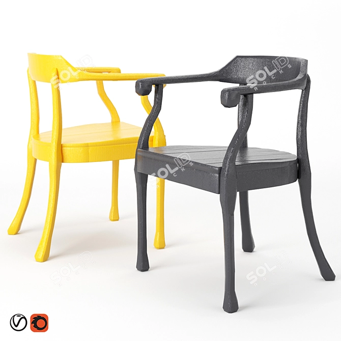 Elegant Muuto Raw Chair - Scandinavian Design 3D model image 4