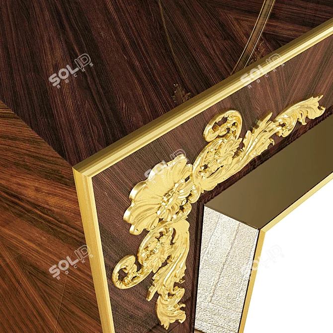 Elegant Wood-Metal Dresuar 3D model image 3