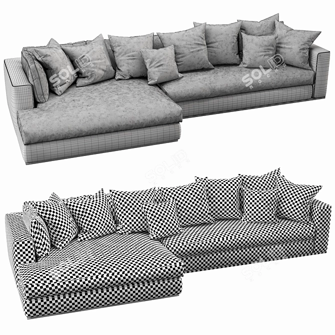 Elegant Minotti Hamilton Sofa Set 3D model image 4