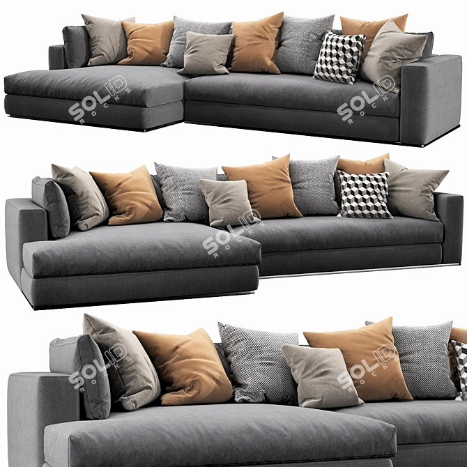 Elegant Minotti Hamilton Sofa Set 3D model image 5