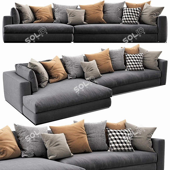 Elegant Minotti Hamilton Sofa Set 3D model image 6