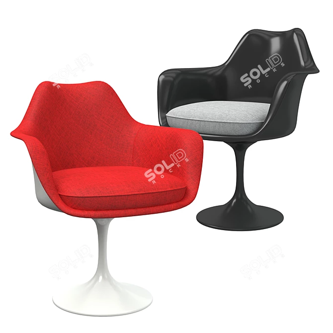 Elegant KNOLL Tulip Armchair 3D model image 1