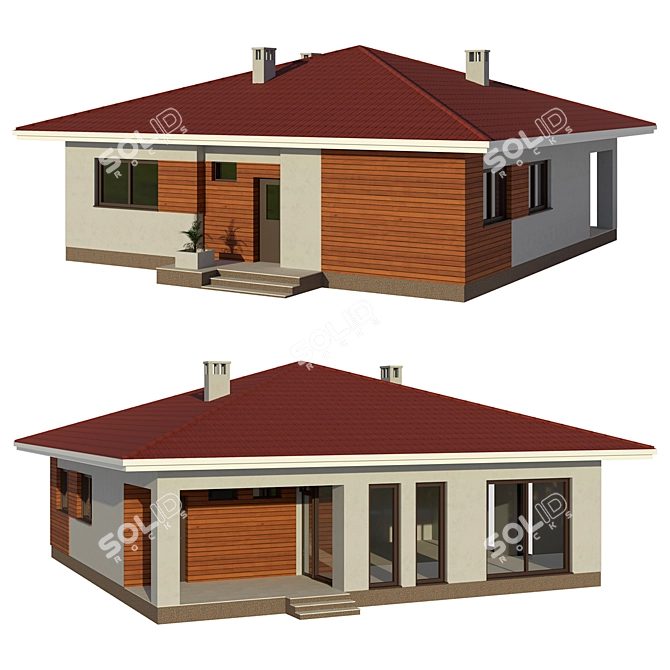 Spacious Single-Story Cottage 3D model image 1