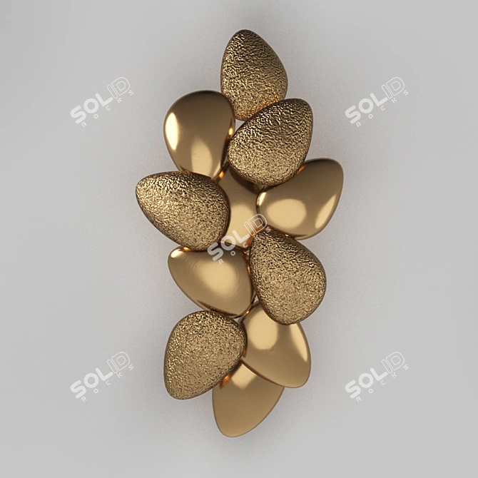 Golden Deco Metal Pendant 3D model image 1