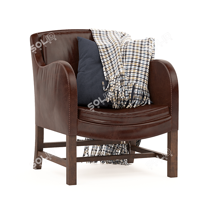 Klint Leather Chair: Class and Comfort 3D model image 1