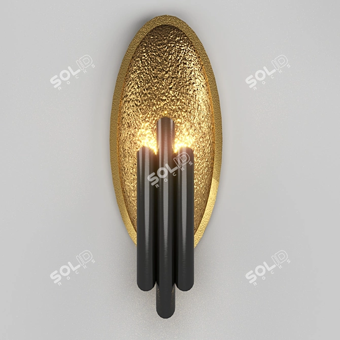 Golden Corrugation Pendant Light 3D model image 1