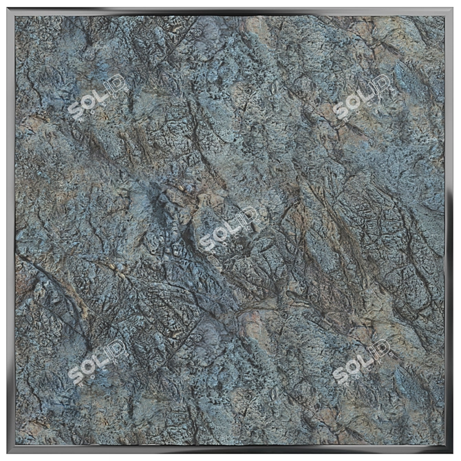 Rock Cliff Stone Wall (Gray-Blue) 6K Textures 3D model image 3