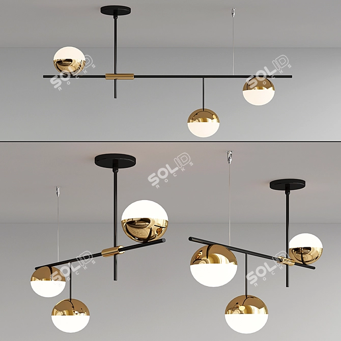 Modern Linear Pendant Lights 3D model image 3