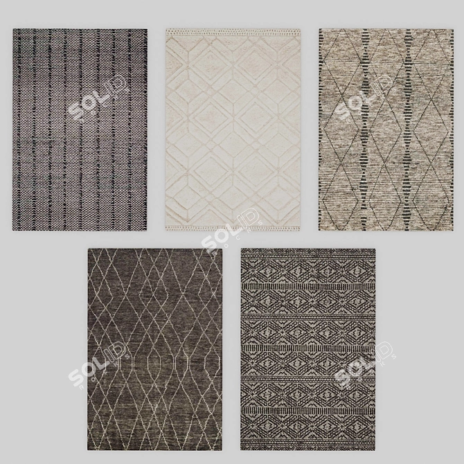 Elegant Trinity Rug Collection 3D model image 2