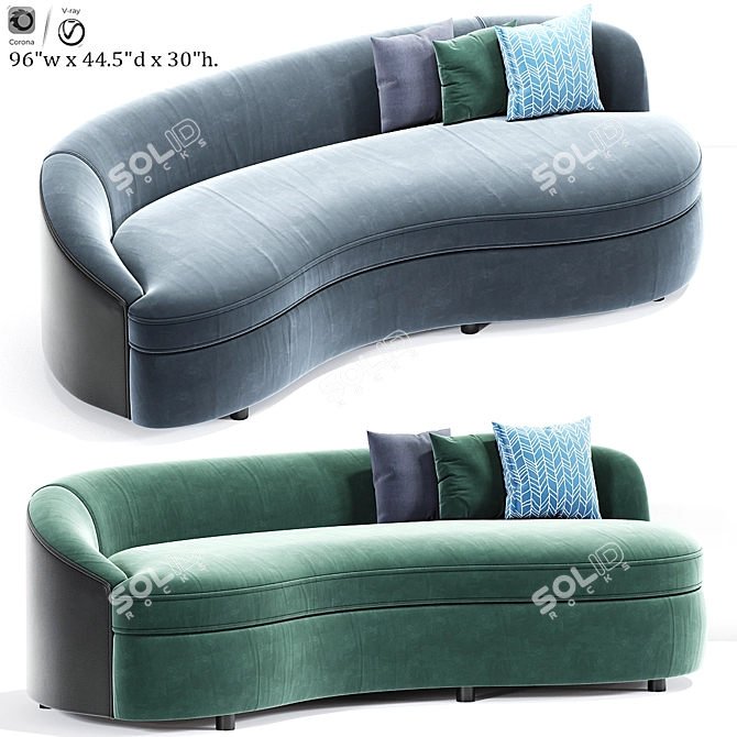 Curved Boomerang Sofa 3D model image 1