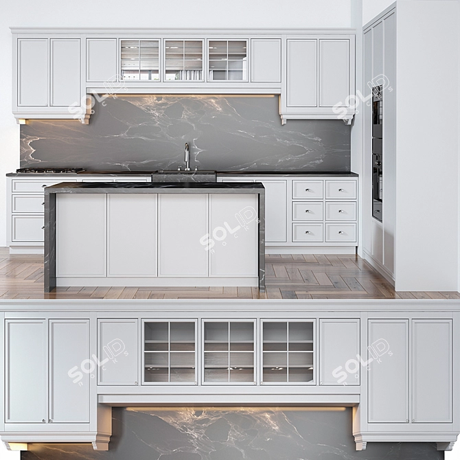 Versatile Kitchen Set for 3dsmax & V-ray 3D model image 2