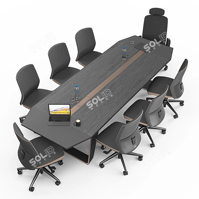 Sleek Hiworc Guillotine Meeting Table 3D model image 2