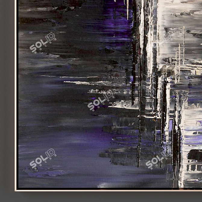 Modern Collection of 2 Framed Paintings 3D model image 2