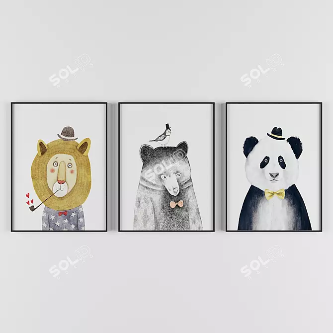 HD Frame Art Set 3D model image 1