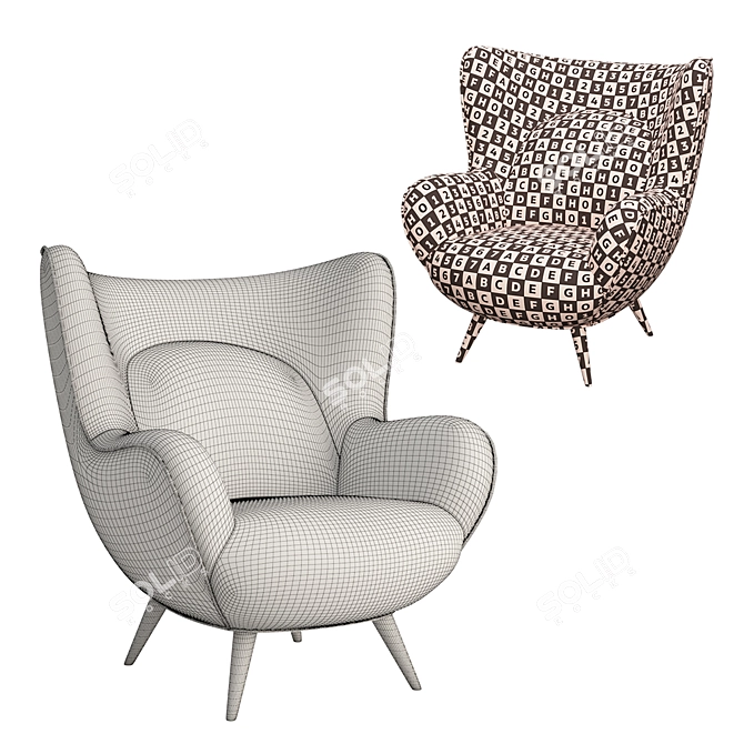 Carlo Mollino Accoto Lounge: Timeless Elegance 3D model image 5