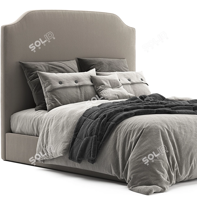 Luxurious Belgian Slope Bed: Perfect Blend of Style and Comfort 3D model image 2