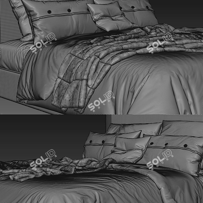 Luxurious Belgian Slope Bed: Perfect Blend of Style and Comfort 3D model image 5