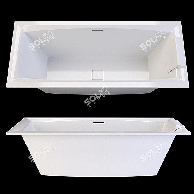 Luxurious Riho Still Square Acrylic Bathtub 3D model image 1