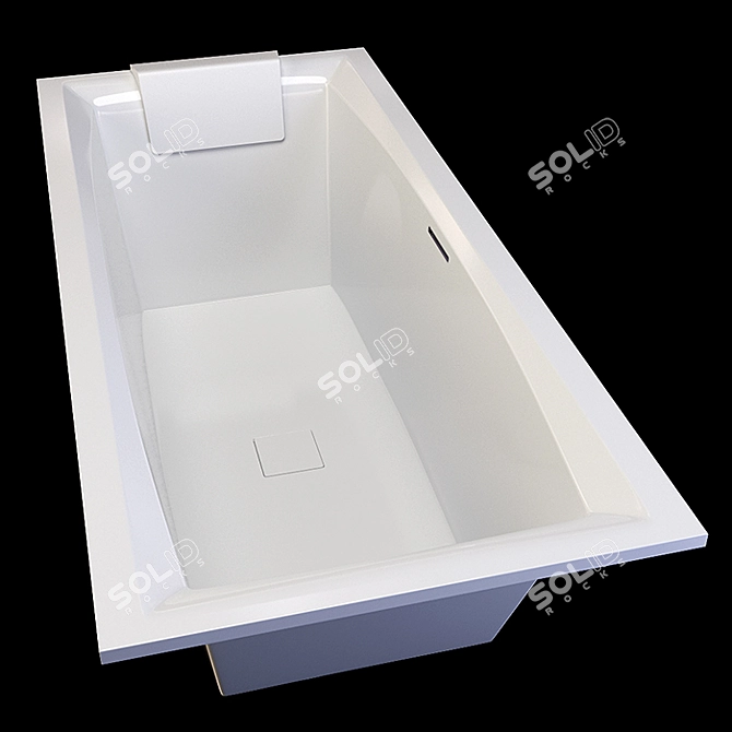 Luxurious Riho Still Square Acrylic Bathtub 3D model image 2