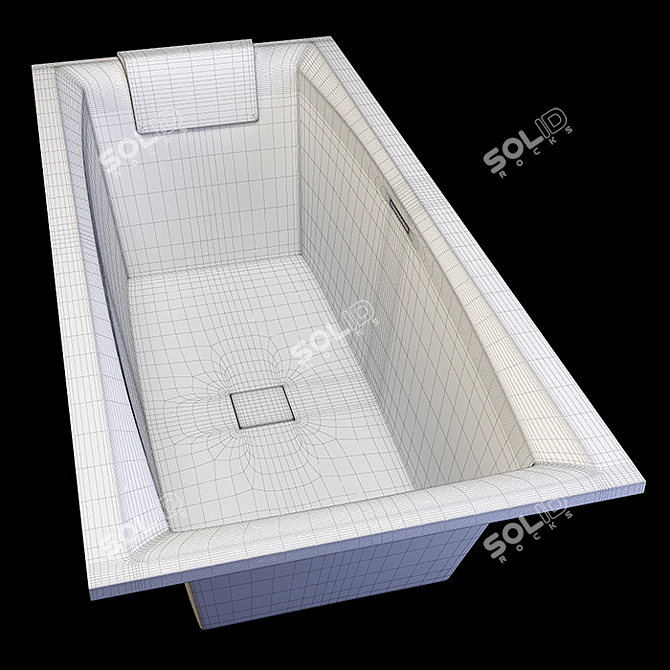 Luxurious Riho Still Square Acrylic Bathtub 3D model image 3