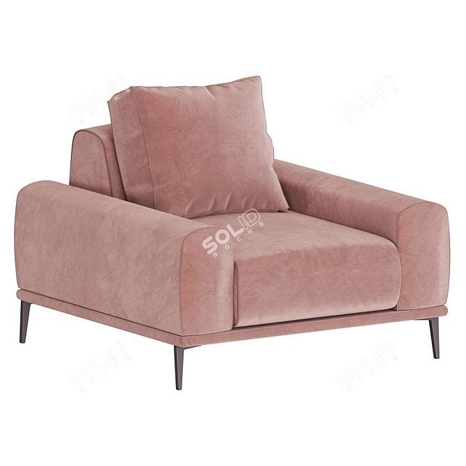 Sleek ODIL Armchair by Lebom 3D model image 1