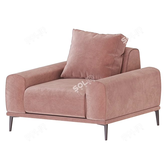 Sleek ODIL Armchair by Lebom 3D model image 2