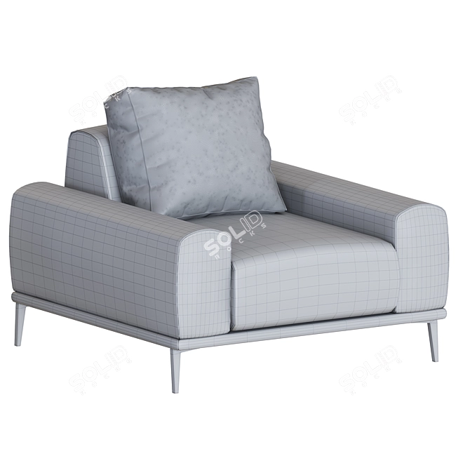 Sleek ODIL Armchair by Lebom 3D model image 3