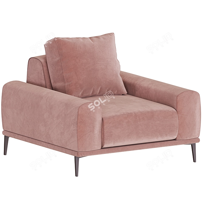 Sleek ODIL Armchair by Lebom 3D model image 6