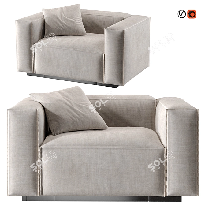 Modern Bludo Cleon Lounge Chair 3D model image 1