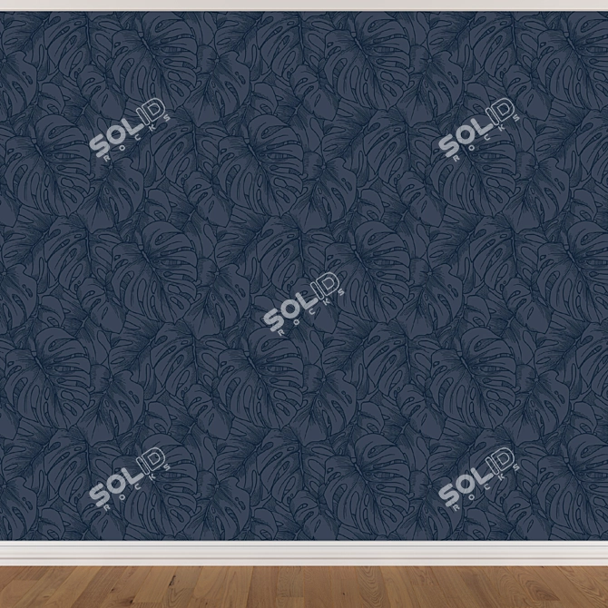 Seamless Wallpaper Set: 3 Colors 3D model image 3