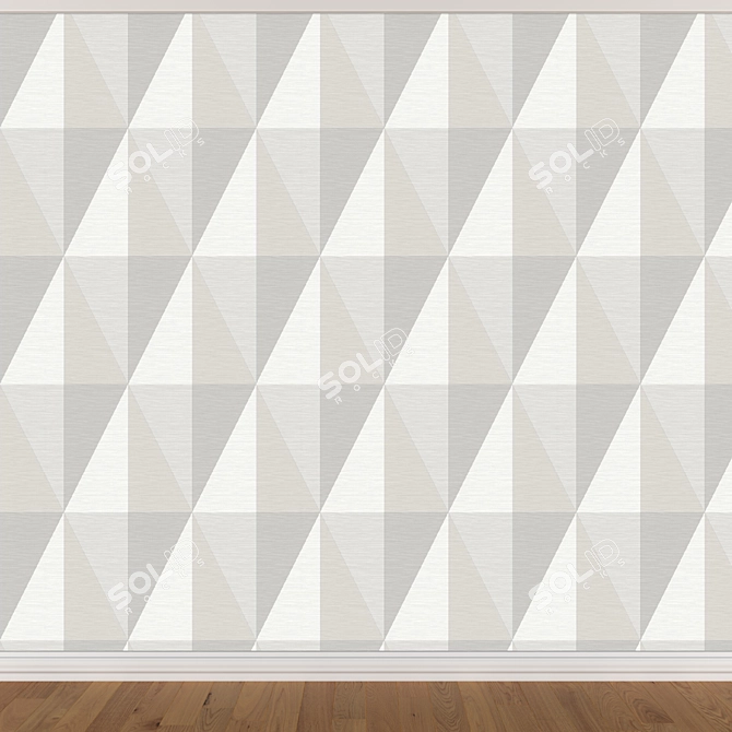 Seamless Wallpaper Set 603 - 3 Color Options 3D model image 2