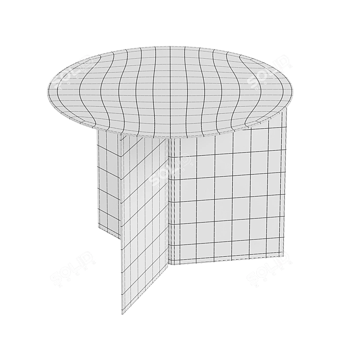 Sleek Round Hay Slit Table 3D model image 3