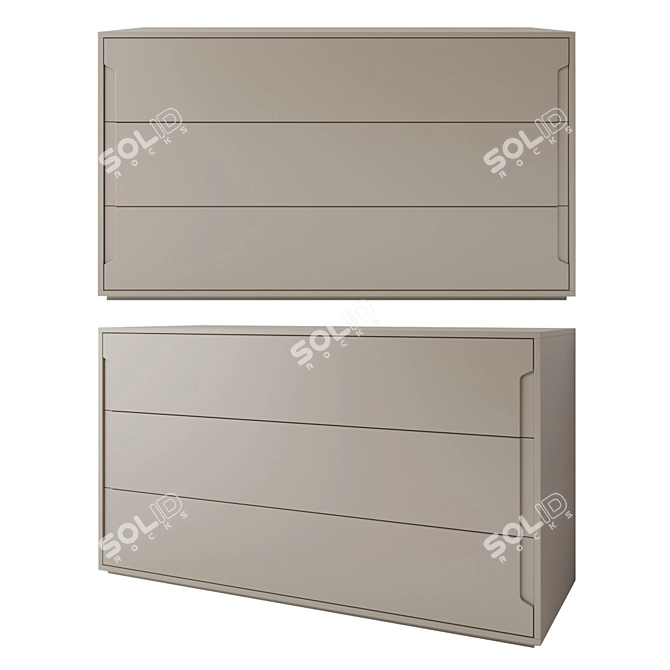 Zenette Montgomery 3-Drawer Narrow Chest 3D model image 1