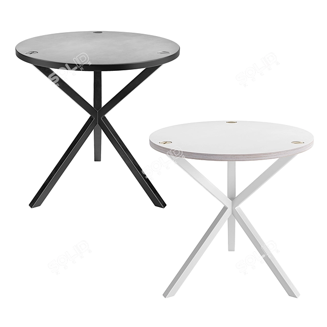 Sleek Neb Round Side Table 3D model image 1