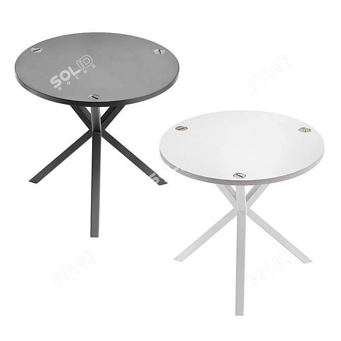 Sleek Neb Round Side Table 3D model image 2