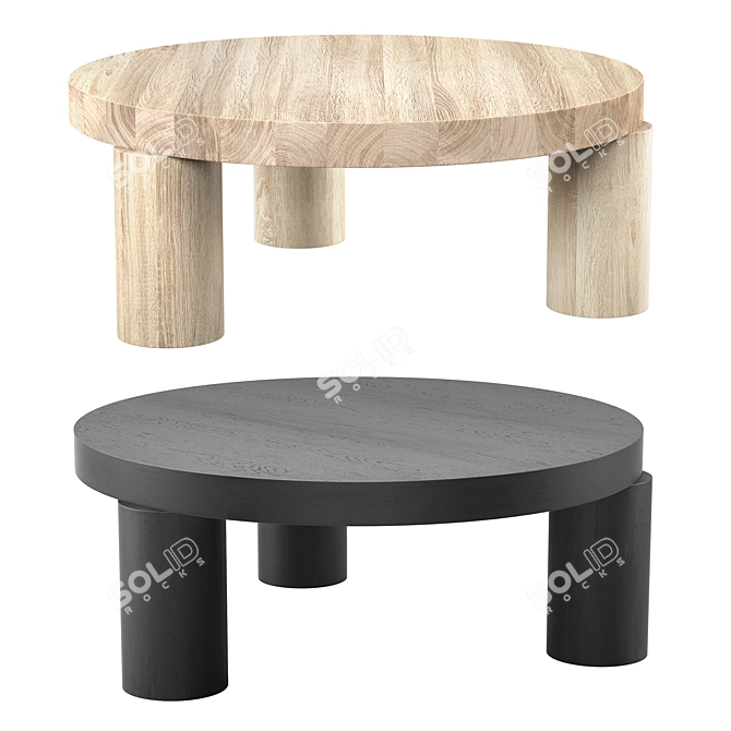 Modern Offset Coffee Table 3D model image 1