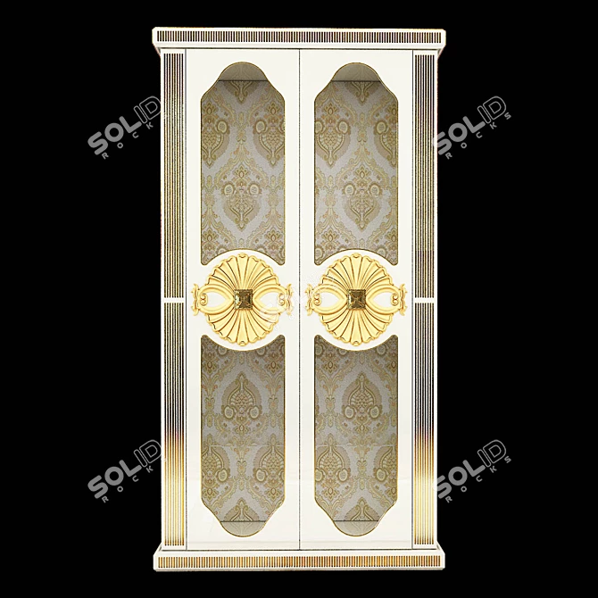 Golden White Vintage Showcase 3D model image 5