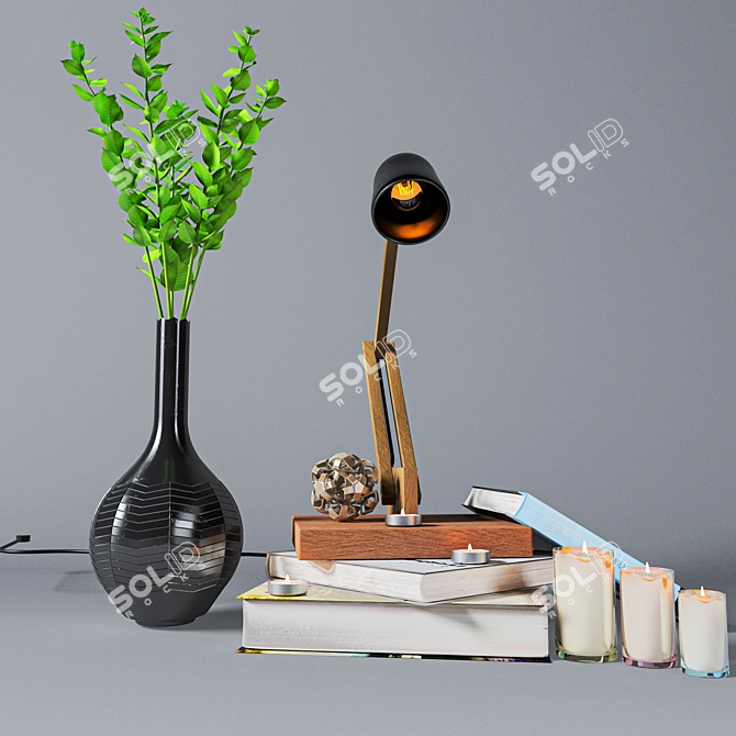 Elegant 3D Decor Set with Vray Rendering 3D model image 1