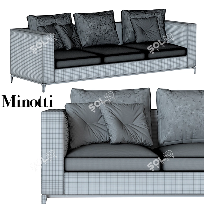 Elegant Andersen Sofa by Minotti 3D model image 7