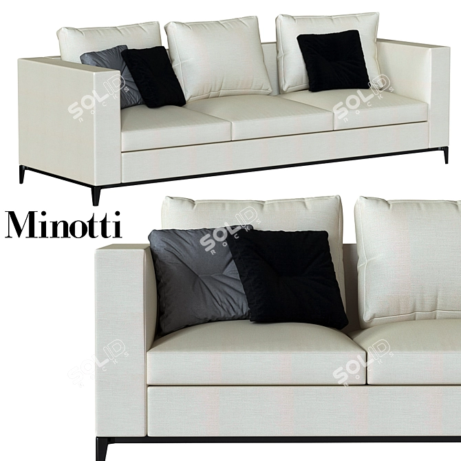 Elegant Andersen Sofa by Minotti 3D model image 12