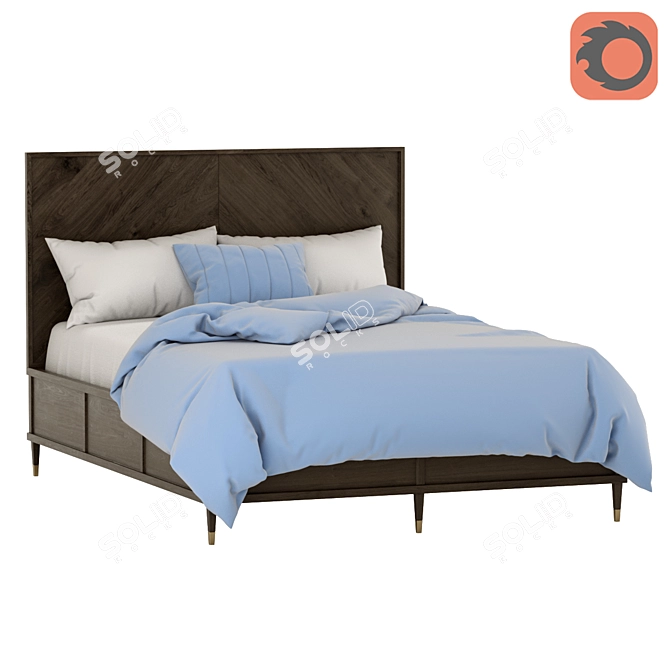 Universal Sidney Queen Bed 3D model image 1