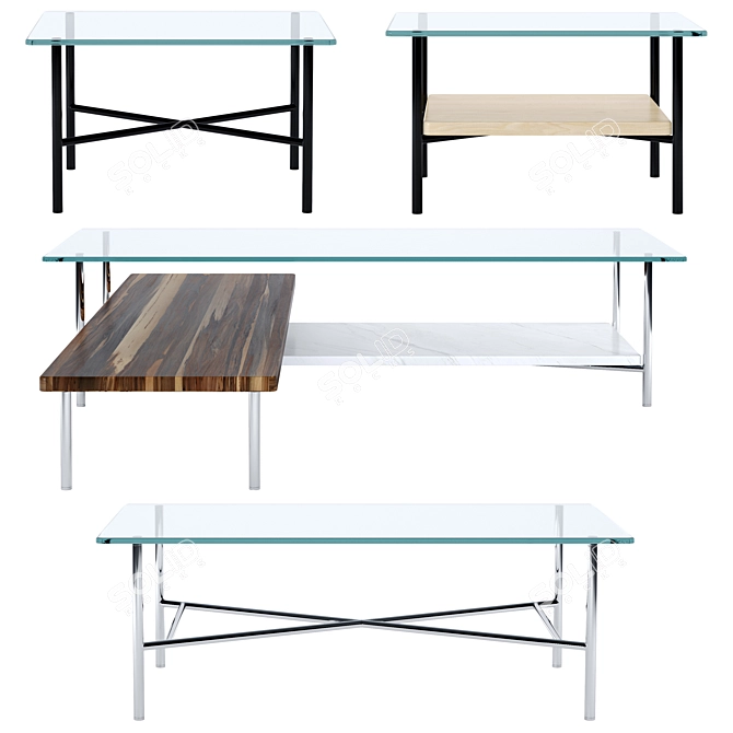 Geiger Layer Tables: Elegant Herman Miller Collection 3D model image 1