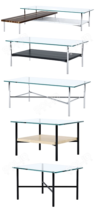 Geiger Layer Tables: Elegant Herman Miller Collection 3D model image 2