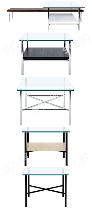 Geiger Layer Tables: Elegant Herman Miller Collection 3D model image 3
